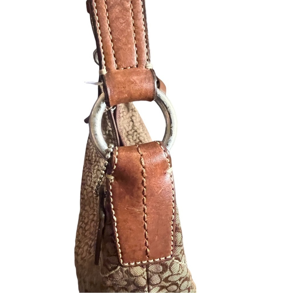 Y2K ▶️ COACH ◀️ Classic Buckle Strap Monogram Jacquard Canvas Hobo Bag Crescent - Picture 8 of 14